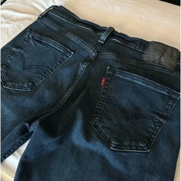 Men's LEVIS 514 Black Label Straight Fit 33 X 30 Dark Wash Stretch Jeans - Picture 5 of 15